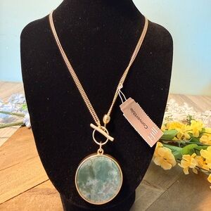 NWT J. Jill Convertible Crystal Necklace | Natural Stone Tiger Eye Moss Agate